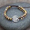 Natural Crazy Agate Round Beaded Braided Bead Bracelets FS-WGE5EF2-08-1
