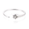 925 Sterling Silver Micro Pave Clear Cubic Zirconia Open Cuff Rings for Women STER-N016-143S-2