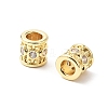 Column Brass Micro Pave Clear Cubic Zirconia European Beads KK-L237-017G-2