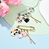 Painting 304 Stainless Steel Safety Pin Brooches JEWB-YW00001-01-4