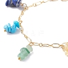 Natural & Synthetic Mixed Gemstone Chips Charm Bracelet and Necklace SJEW-JS01234-6