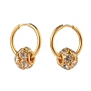 Crystal Rhinestone Rondelle Beaded Huggie Hoop Earrings EJEW-JE04838-1