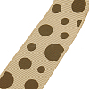 5/8 inch(16mm) Tan and Camel Dots Printed Grosgrain Ribbon for Gift Package X-SRIB-A010-16mm-06-1