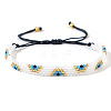 Blue Evil Eye Beaded Handmade Bracelet Jewelry String Bead Wristband MT7098-1