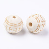 Unfinished Natural Wood European Beads WOOD-S057-008B-2