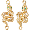 9Pcs Brass Micro Pave Cubic Zirconia Links/Connectors ZIRC-BBC0003-29-6
