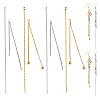 24Pcs 4 Style Brass Herringbone Chain Tassel Pendants KK-PH0004-92-1