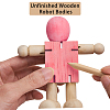 Gorgecraft Unfinished Blank Wooden Robot Toys AJEW-GF0001-15-5