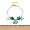 Ocean Brass Enamel Starfish Shell Shape Charm Bracelets for Women KK-CBA68DA-16G-01-4