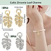 Beebeecraft 12Pcs 2 Colors Brass Micro Pave Cubic Zirconia Charms KK-BBC0005-68-2