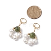 Shell Pearl & Taiwan Jade Leverback Earrings EJEW-JE05927-02-3