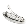 Oval with Cat Pattern 304 Stainless Steel Hair Barrettes PHAR-G013-01AS-3