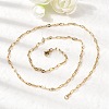 304 Stainless Steel Dapped Cable Chain Necklaces STAS-O053-28G-5