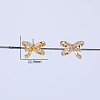 Elegant Brass Pave Clear Cubic Zirconia Stud Earrings ZP8610-4