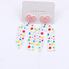 Heart & Pencil Acrylic Stud Dangle Earrings FS-WG3499D-02-1