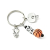 Number & Basketball Acrylic Beaded Pendant Keychain KEYC-JKC00850-5