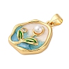 Brass Micro Pave Cubic Zirconia Pendants KK-D390-16G-03-2