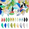 75Pcs 15 Colors Transparent Glass Leaf Pendants GLAA-TA0003-30-2