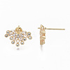 Brass Micro Pave Clear Cubic Zirconia Earring Findings KK-S356-129G-NF-3