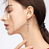 12 Pairs 6 Color Alloy Dangle Earrings with Iron Pins EJEW-AB00041-6