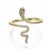 Brass Micro Pave Clear Cubic Zirconia Cuff Rings LS-RJEW-S045-046G-NR-3