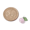 Natural Selenite(Dyed) Imitation Cat Eye Round Pendants PALLOY-TA00133-01-2