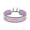 Adjustable Polyester & Alloy Slider Bracelets FS-WG54A06-02-1