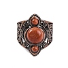 Synthetic Goldstone Retro Finger Rings RJEW-B067-01R-16-2