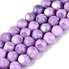 Ombre Effect Dyed Electroplate Opaque Glass Beads Strands EGLA-Q130-01A-13-1