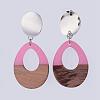 Resin & Wood Dangle Earrings EJEW-JE03023-01-2