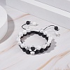 2Pcs 2 Style Round Natural Howlite & Glass Braided Bead Bracelets Set BJEW-TA00073-2