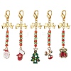 Christmas Theme Alloy Enamel Pendant Decorations HJEW-MZ00058-1