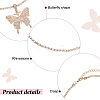 ANATTASOUL 4Pcs 4 Colors Rhinestone Butterfly Pendant Necklaces Set with Cup Chains NJEW-AN0001-33-3