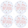4Pcs It's My Birthday Tinplate Brooches JEWB-CN0001-12A-1