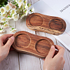 Gorgecraft 2Pcs 2-Slot Wooden Salt and Pepper Mill Tray DJEW-GF0001-66-3