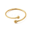 Ion Plating(IP) 304 Stainless Steel Wire Wrapped Open Cuff Ring for Women RJEW-E066-12G-2