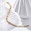 Ion Plating(IP) 304 Stainless Steel Paperclip Chain Bracelets for Women X-BJEW-C046-02G-2