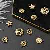 10Pcs 5 Styles Rack Plating Flower Brass Micro Pave Clear Cubic Zirconia Bead Caps KK-CJ0002-73-5