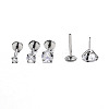 Titanium Steel Clear Cubic Zirconia Threadless Labret Stud WG18B1C-28-1