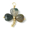 Saint Patrick's Day Natural & Synthetic Mixed Gemstone Shamrock Pendants PALLOY-JF02235-2