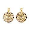 Brass Micro Pave Cubic Zirconia Pendants KK-E108-26G-1