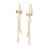 Natural Pearl Tassel Earrings for Women EJEW-E303-36G-1