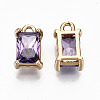 Brass Glass Rhinestone Pendants X-GLAA-S179-21B-RS-3