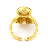 Bear Brass Micro Pave Cubic Zirconia Open Cuff Ring for Women RJEW-U003-23G-G-3