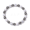 Non-Magnetic Synthetic Hematite & Howlite Beads Stretch Bracelets for Women BJEW-JB12830-2