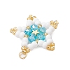 Glass Seed Beaded Star Pendants PALLOY-MZ00541-01-4