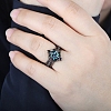 Rhombus Alloy Rhinestone Finger Ring Set for Women PW-WG51C17-01-4