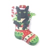 Christmas Cat Shape Acrylic Pendant Decoration HJEW-E007-01G-05-3