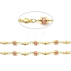 Synthetic Cherry Quartz Glass Column & Star Link Chain CHC-G017-04G-2