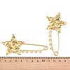 Textured Starfish 304 Stainless Steel Safety Pins Brooch Findings SA-CBA098D-16G-G05-3